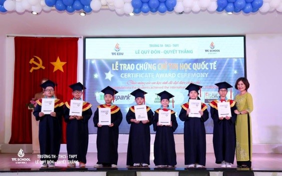 Trường liên cấp Lê Quý Đôn – Quyết Thắng giảng dạy thành công Tin học Quốc tế IC3 Spark, IC3, MOS cho học sinh