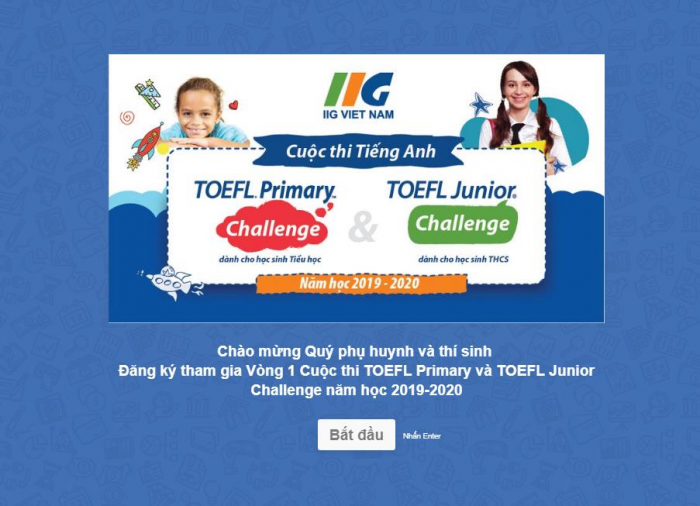 Hướng Dẫn Đăng Ký Online Vòng 1 TOEFL Challenge 2019 – 2020 Tại Hà Nội