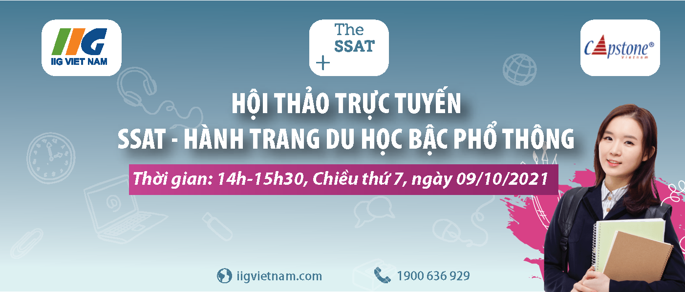 Hội thảo trực tuyến: SSAT – Hành trang Du học bậc phổ thông
