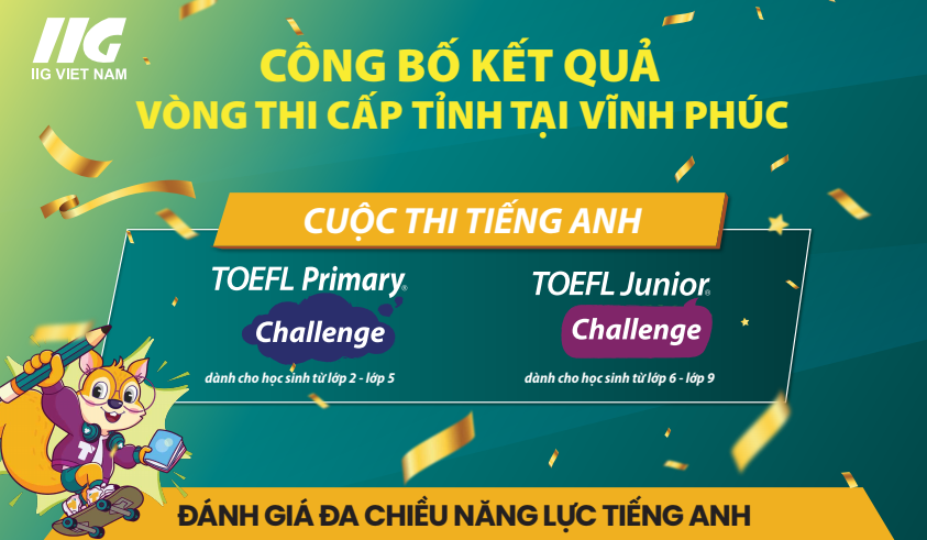[Vĩnh Phúc] Thông báo kết quả vòng thi cấp Tỉnh cuộc thi TOEFL Primary Challenge và TOEFL Junior Challenge năm học 2023 – 2024