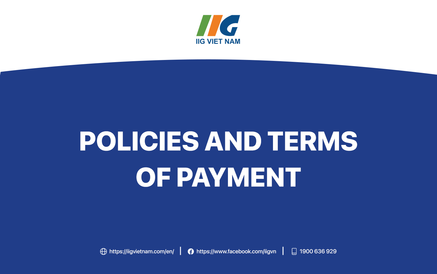 Policies and terms of payment
