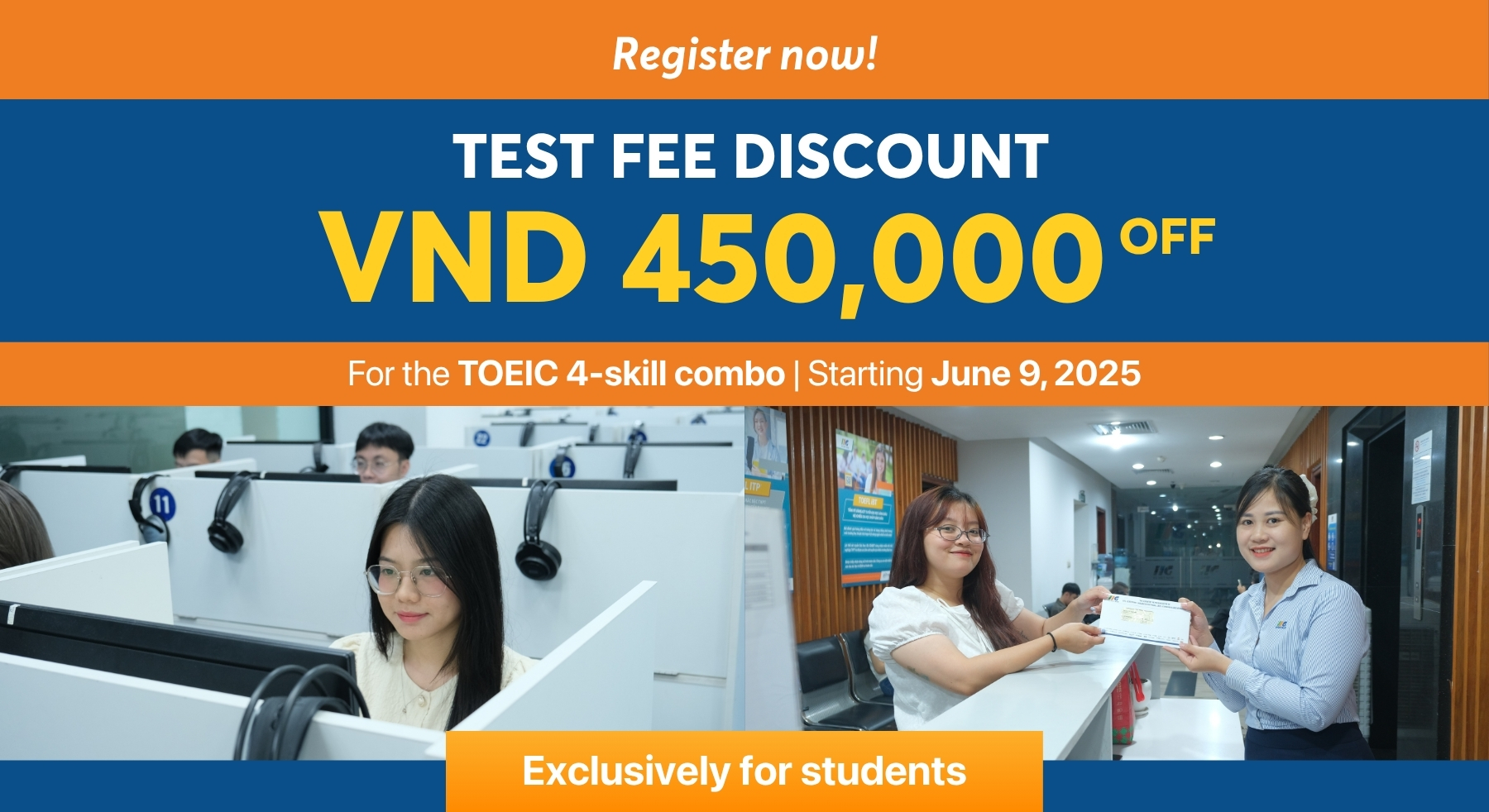 [Announcement] IIG Vietnam Launches Special Discount Package for TOEIC 4-Skill Test – Only for Students