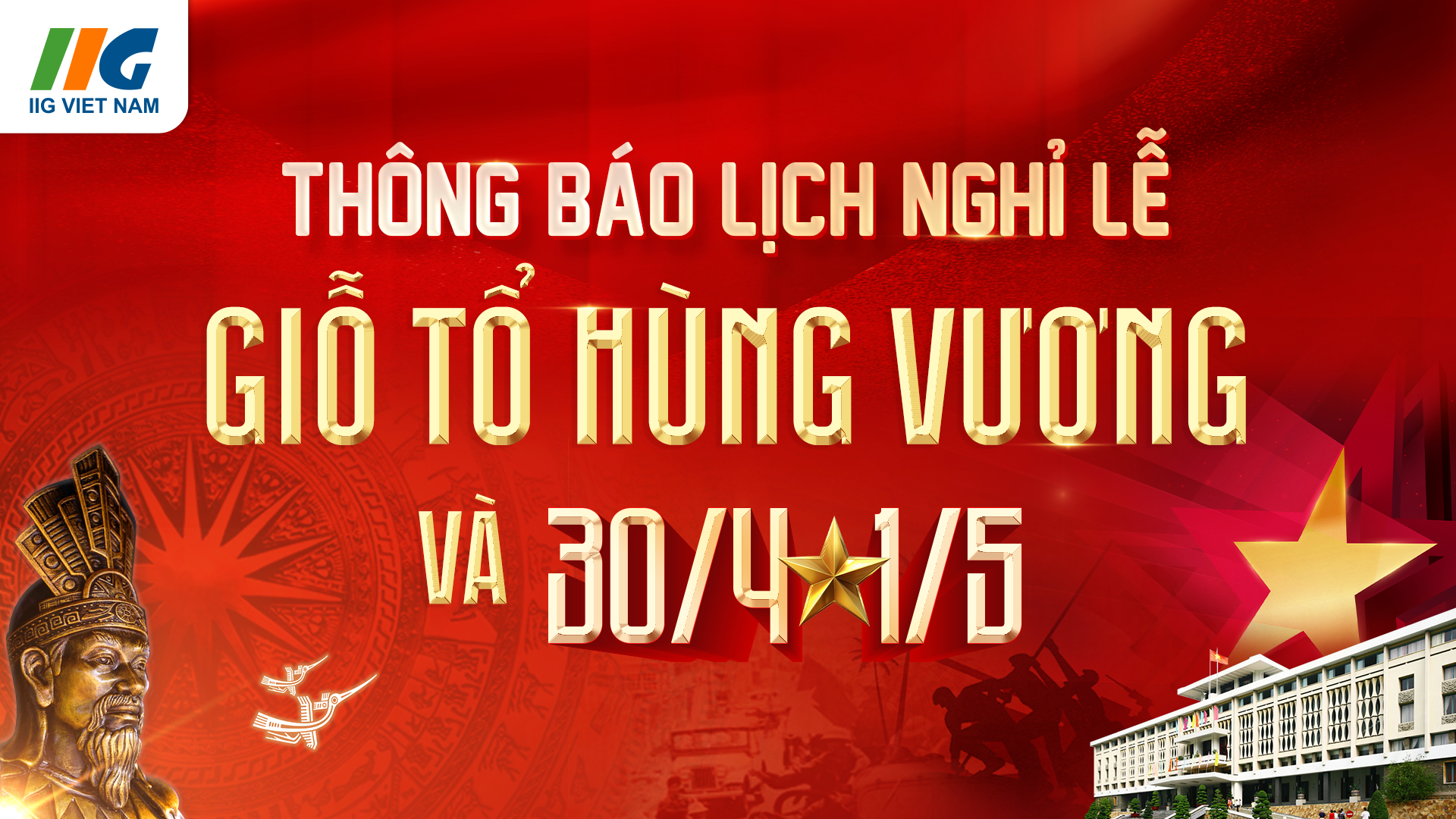 Thông báo lịch nghỉ Lễ Giỗ Tổ Hùng Vương và 30/4 – 1/5 năm 2026